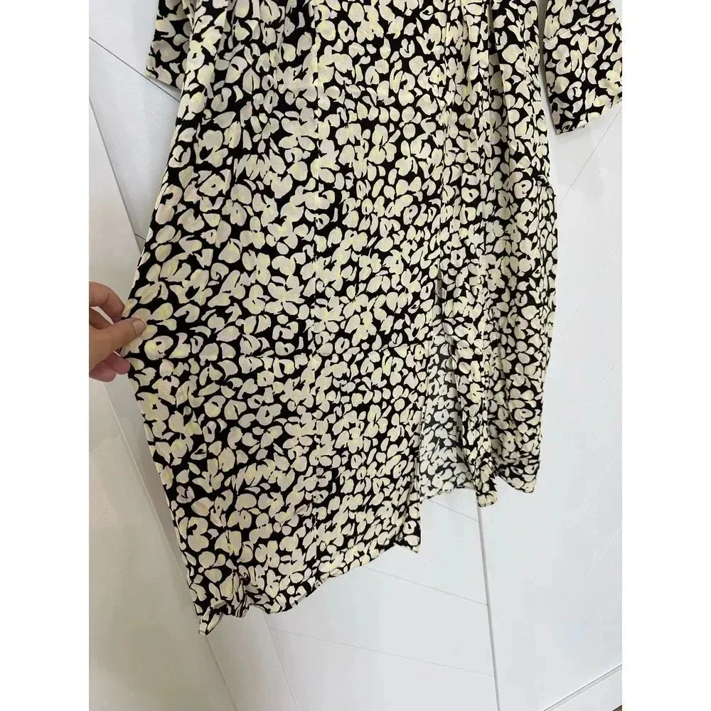 NWT & Other Stories Black and White printed midi dress long sleeve size 0 - Picture 14 of 14